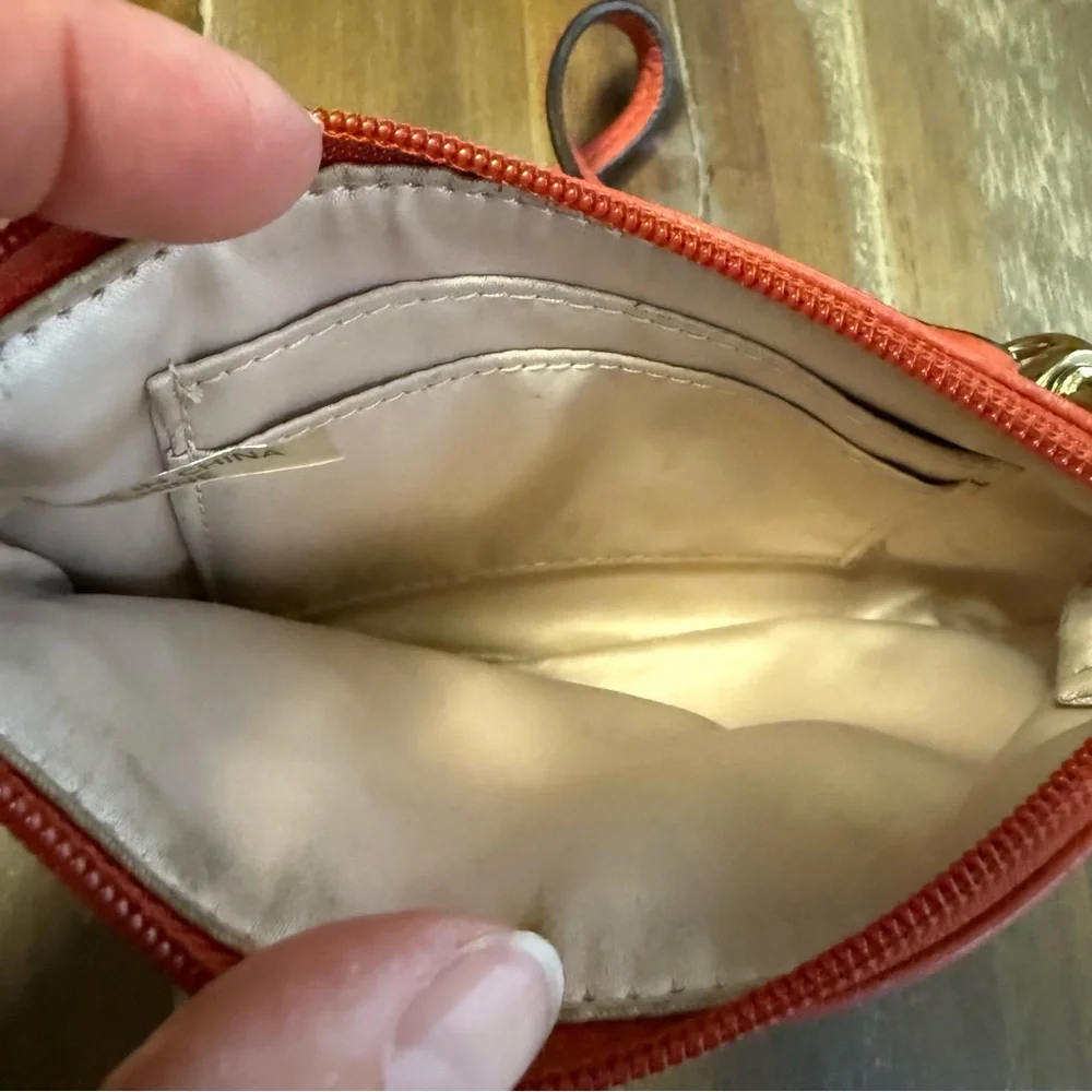 Coach Leather‎ Wristlet Wallet Pink Orange